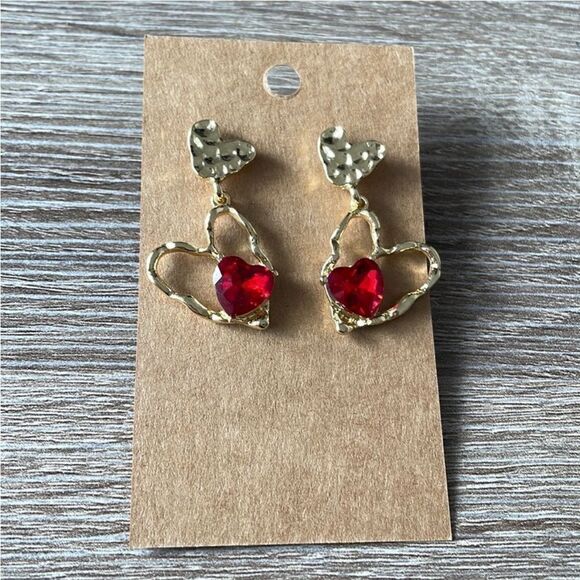 Bohemian heart earrings A1130 - Picture 3 of 4